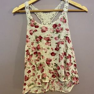 F21 Women’s S Pink Floral Tank Top